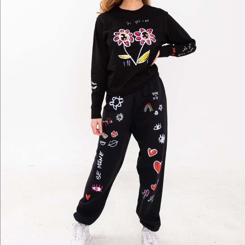 SOLD Chalkboard Sweatpants & Crewneck